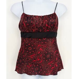 Paper Doll Vintage Y2K Black and Red Tie Cami Top Size L